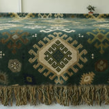 Throw Blanket Cotton Reversible Tribal Geometric