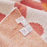 Throw Blanket Floral Knit Cotton-Microfiber Machine Washable