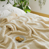Throw Blanket Half-Velvet Microfiber Pilling-Resistant