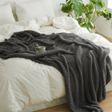 Throw Blanket Half-Velvet Microfiber Pilling-Resistant