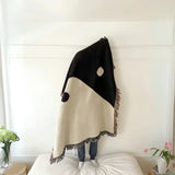 Throw Blanket Jacquard Yin Yang Cotton & Microfiber