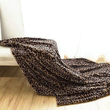 Throw Blanket Leopard Print Faux Rabbit Fur Machine Washable