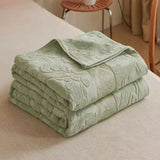 Throw Blanket Plush Jacquard Microfiber Blend Machine Washable
