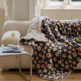 Throw Blanket Plush Microfiber Retro Floral 59x79