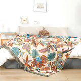 Throw Blanket Reversible 100% Cotton & Machine Washable