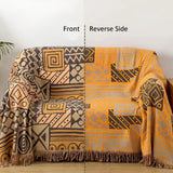 Throw Blanket Reversible 100% Cotton Tassel Fringe