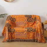 Throw Blanket Reversible 100% Cotton Tassel Fringe