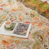 Throw Blanket Reversible Cotton Gauze Tassel Edges