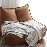 Throw Blanket Reversible Geometric Ultra-Soft Microfiber