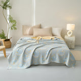 Throw Blanket Reversible Hypoallergenic Cotton Blend