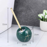 Toilet Brush Set Ceramic Marble Non-Slip Base
