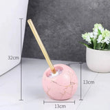 Toilet Brush Set Ceramic Marble Non-Slip Base