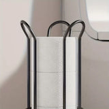 Toilet Paper Stand Chrome Plated Iron Holds Three Rolls