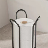 Toilet Paper Stand Chrome Plated Iron Holds Three Rolls