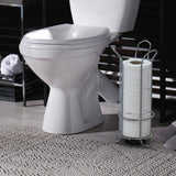 Toilet Paper Stand Chrome Plated Iron Holds Three Rolls