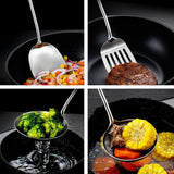 Utensil Set 6-Piece Stainless Steel Heads & Wooden Handles