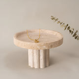 Vanity Tray Natural Travertine Oval & Circle