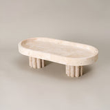 Vanity Tray Natural Travertine Oval & Circle