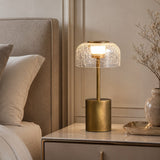 Table Lamp with Cracked Glass Shade