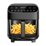 Kismile 5 Quart Glass Air Fryer, Non-Toxic PTFE-Free with 360° Visible Bowl, 8 Presets 12420KAF0