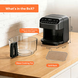 Kismile 5 Quart Glass Air Fryer, Non-Toxic PTFE-Free with 360° Visible Bowl, 8 Presets 12420KAF0