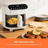 Kismile 5 Quart Glass Air Fryer, Non-Toxic PTFE-Free with 360° Visible Bowl, 8 Presets 12420KAF0