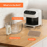 Kismile 5 Quart Glass Air Fryer, Non-Toxic PTFE-Free with 360° Visible Bowl, 8 Presets 12420KAF0