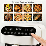 Kismile 5 Quart Glass Air Fryer, Non-Toxic PTFE-Free with 360° Visible Bowl, 8 Presets 12420KAF0
