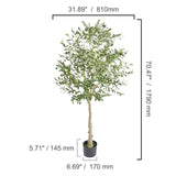 Fake Olive Plant with Stable Stand