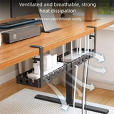 Adjustable Cable Organizer Tray for Under-Desk Use