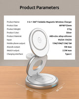 Magnetic Charging Stand with 3-in-1 Rotating Features