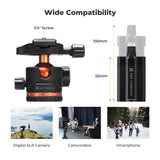Lightweight Tripod for Cameras – 178cm Height