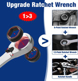 WORKPRO 7-Piece 3-in-1 Reversible Ratchet Wrench Set, Metric
