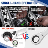 WORKPRO 7-Piece 3-in-1 Reversible Ratchet Wrench Set, Metric