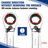 WORKPRO 7-Piece 3-in-1 Reversible Ratchet Wrench Set, Metric