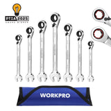 WORKPRO 7-Piece 3-in-1 Reversible Ratchet Wrench Set, Metric