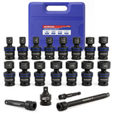 WORKPRO 19-Piece 3/8＂ Dr. Universal Impact Socket Set, Metric