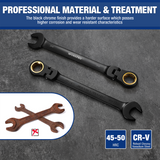 WORKPRO 22-piece Flex-head Ratcheting Wrench Set Anti-Slip Tooth with Organizer Box, Metric 6-18mm & SAE 1/4-3/4"