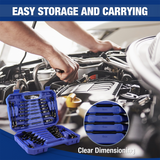 WORKPRO 22-piece Flex-head Ratcheting Wrench Set Anti-Slip Tooth with Organizer Box, Metric 6-18mm & SAE 1/4-3/4"