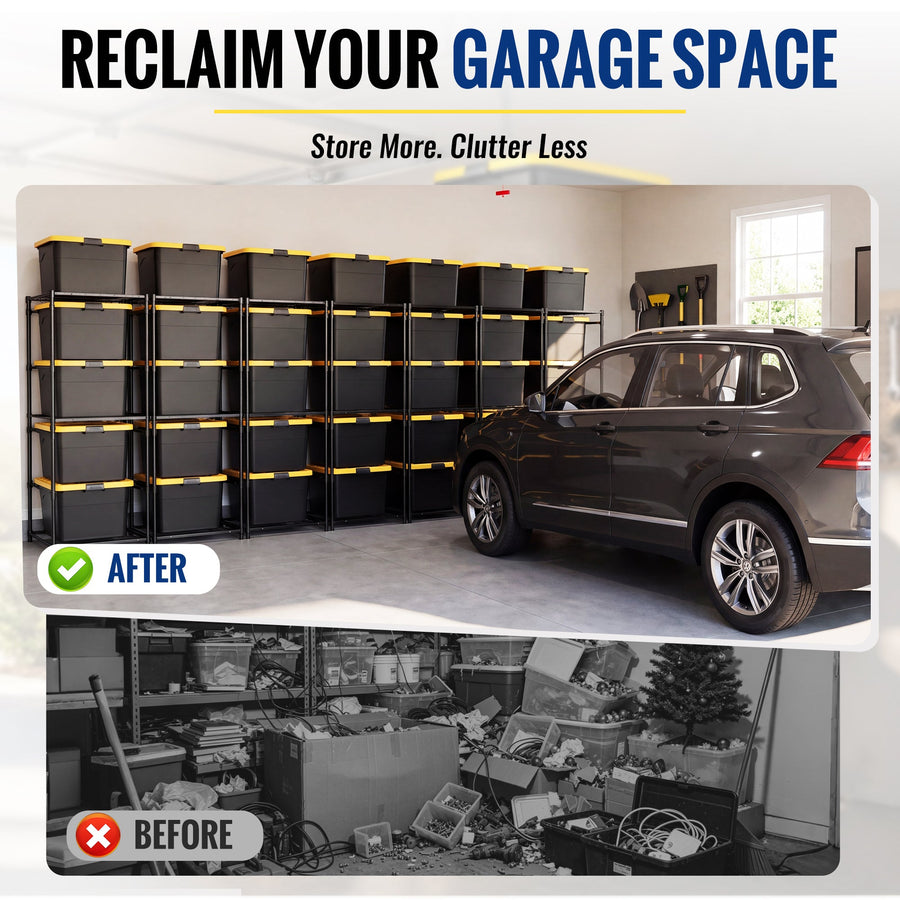 WORKPRO 5-Tier Heavy Duty Metal Storage Rack for Garage, Basement & Workshop, 450 lbs Capacity, 30.5" x 22.5" x 69", Black