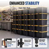 WORKPRO 5-Tier Heavy Duty Metal Storage Rack for Garage, Basement & Workshop, 450 lbs Capacity, 30.5" x 22.5" x 69", Black
