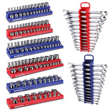 WORKPRO 8-Piece Magnetic Socket Organizer and Metric SAE Wrench Organizer Set, 1/4", 3/8", 1/2" Drive Metric SAE Socket Storage(Socket, Wrench not Included)