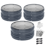 WORKPRO 3PK 2x2x1ft Outdoor Galvanized Raised Garden Bed Kit, Rust & Corrosion Protection, Easy Assembly, Safe Edge, Ideal for Vegetables & Flowers, Dark Gray