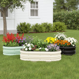 WORKPRO 4x2x1ft Galvanized Raised Garden Bed Set, Rust & Corrosion Protection, Easy Assembly, Safe Edge, Ideal for Vegetables & Flowers, White, 1 Pc