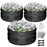 WORKPRO 3Pcs 2x2x1ft Galvanized Raised Garden Bed Set, Rust & Corrosion Protection, Easy Assembly, Safe Edge, Ideal for Vegetables & Flowers, Black