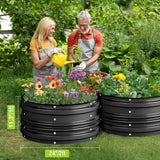 WORKPRO 3Pcs 2x2x1ft Galvanized Raised Garden Bed Set, Rust & Corrosion Protection, Easy Assembly, Safe Edge, Ideal for Vegetables & Flowers, Black