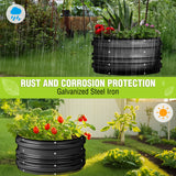 WORKPRO 3Pcs 2x2x1ft Galvanized Raised Garden Bed Set, Rust & Corrosion Protection, Easy Assembly, Safe Edge, Ideal for Vegetables & Flowers, Black