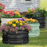 WORKPRO 3Pcs 2x2x1ft Galvanized Raised Garden Bed Set, Rust & Corrosion Protection, Easy Assembly, Safe Edge, Ideal for Vegetables & Flowers, Black