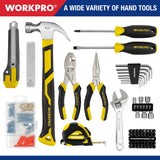 WORKPRO 12V Cordless Drill, Power Tool Set for Home, 177 Pieces Combo Kit with 14-inch Storage Bag and 2000mAh Lithium-Ion Battery & Charger (Yellow)