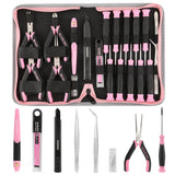 WORKPRO 33 Pcs Precision Repair Tool Set Includes Pliers Set - Pink Ribbon